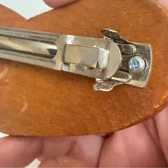 Handmade Wood Hair Barrette Clip Heart Wood No Glue, Screwed Into Wooden Heart - Picture 9 of 10